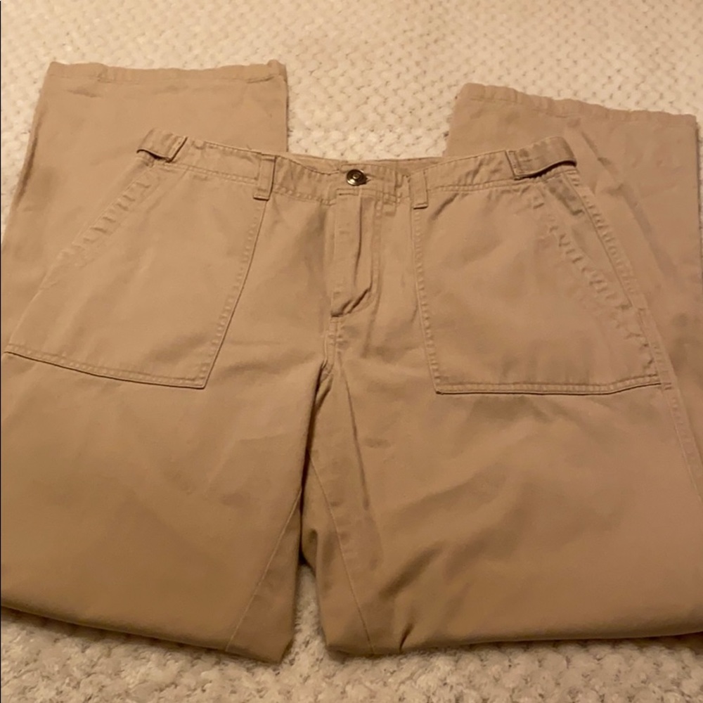Tailor B. Moss Khaki Wide-Leg Pocket Pants